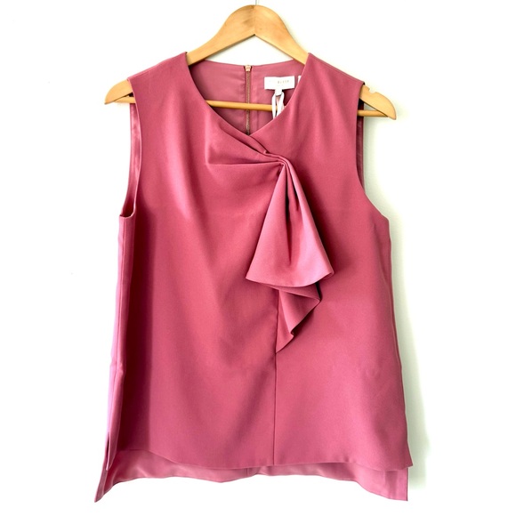 Ted Baker Kelliss Sculpted Bow Dusty Rose Sleeveless Blouse - Quiet Luxury - Picture 3 of 14